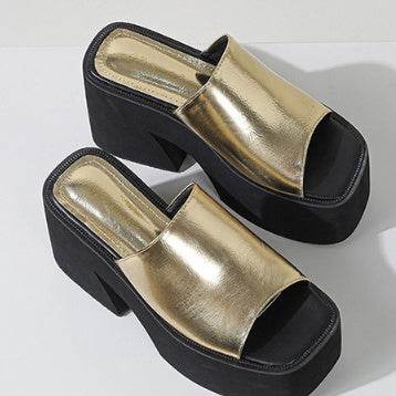 Women's Wedge Platform Peep Toe High Heels - Mubimart