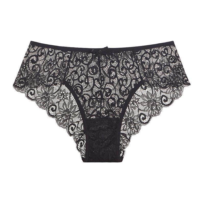 Sexy Mid-waist Lace Lace Women's Briefs For Women - Mubimart