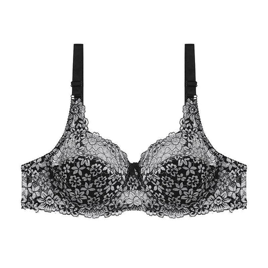 Women's Plus Size Lace Perspective Lingerie Fashion Bra - Mubimart