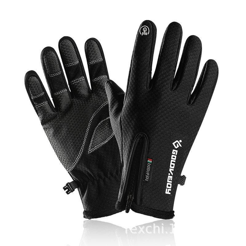 Cycling Gloves Plus Velvet Winter Warm Gloves - Mubimart