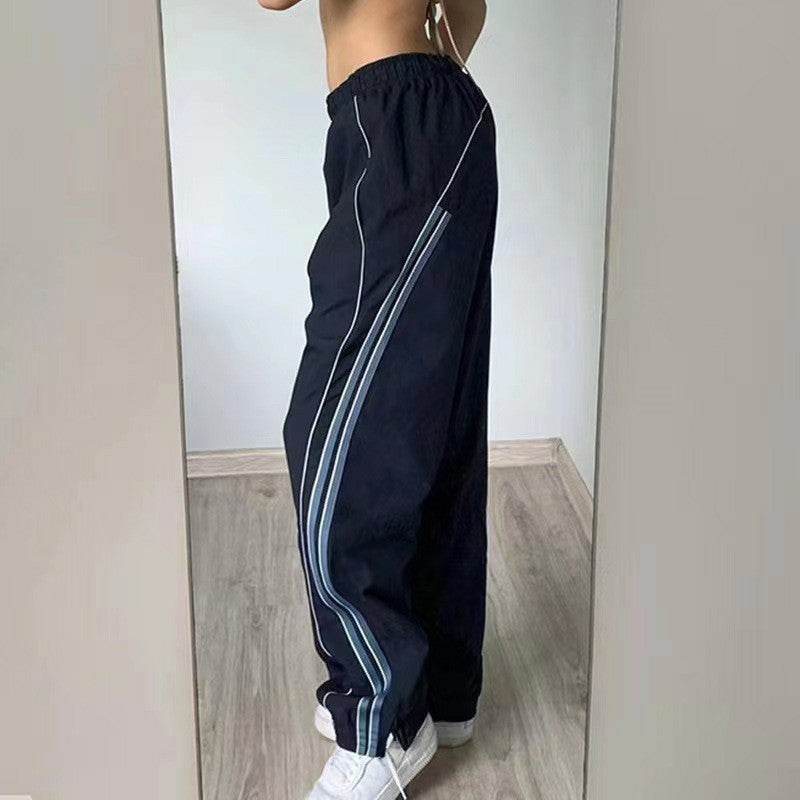 Offset Side Flanges Casual Sweatpants - Mubimart