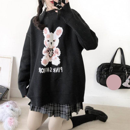 Cute rabbit sweater vest women - Mubimart