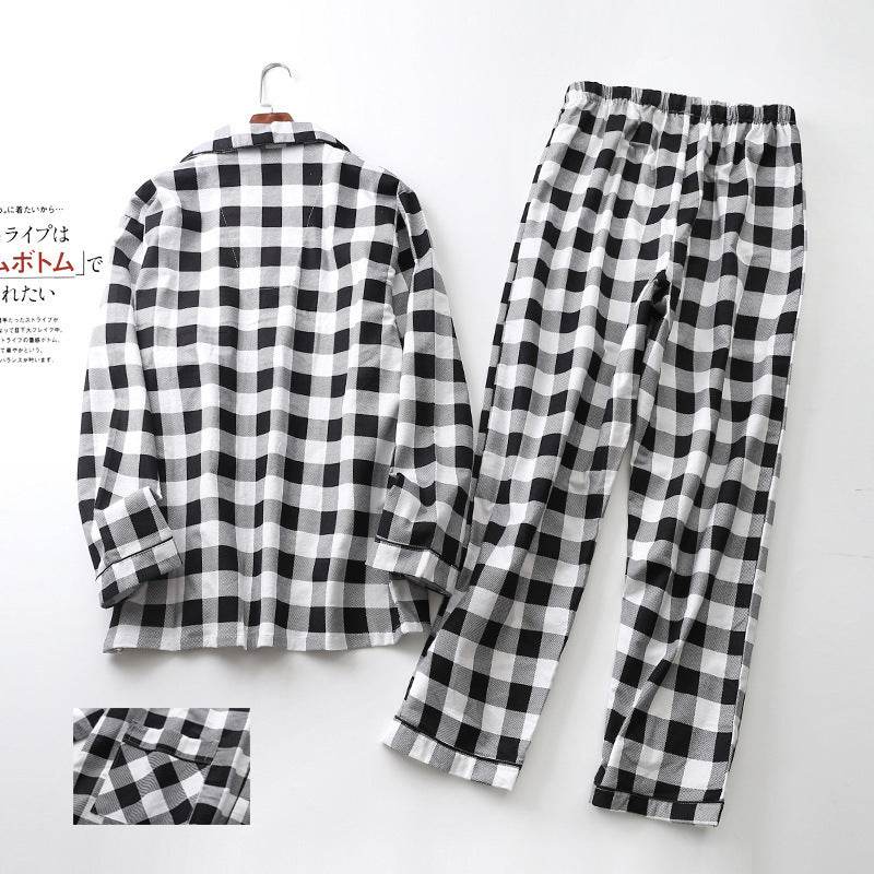 Men's Printed Long-sleeved Trousers Pajama Set - Mubimart
