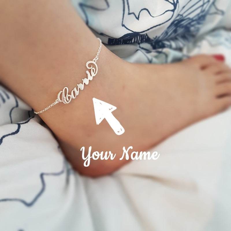 Summer Personalized Custom Name Anklets For Women Stainless Steel Cable Chain Gold Colour Sandy Beach Exquisite Jewelry Present - Mubimart