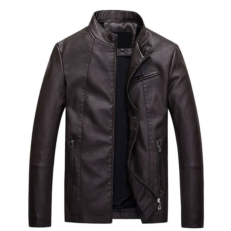 Men's leather PU leather jacket - Mubimart