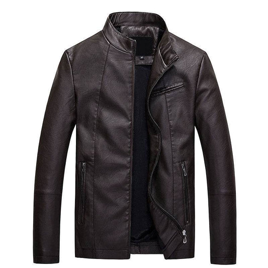 Men's leather PU leather jacket - Mubimart
