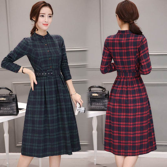 Long sleeve shirt dress - Mubimart