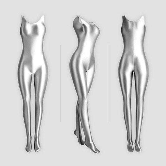 Stretch Gloss Bodysuit Shapewear Vest Leggings Ladies - Mubimart