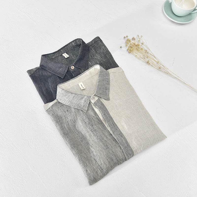 Linen Shirt Men's Short Sleeves - Mubimart