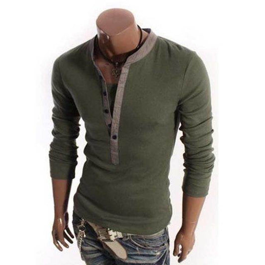 British Style Mens V-neck T-Shirt - Mubimart