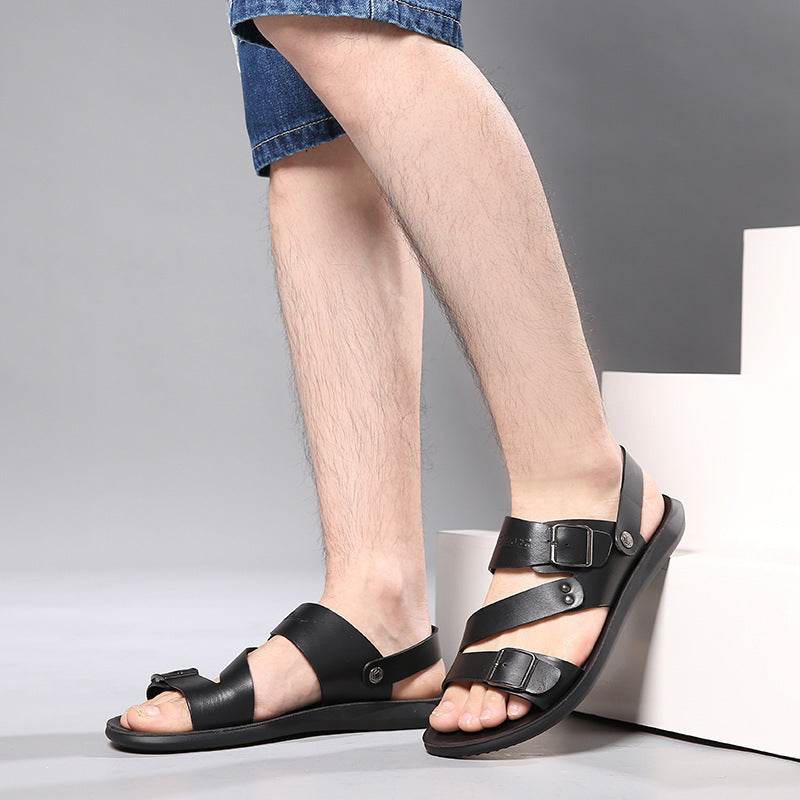 Men's leather sandals and slippers - Mubimart