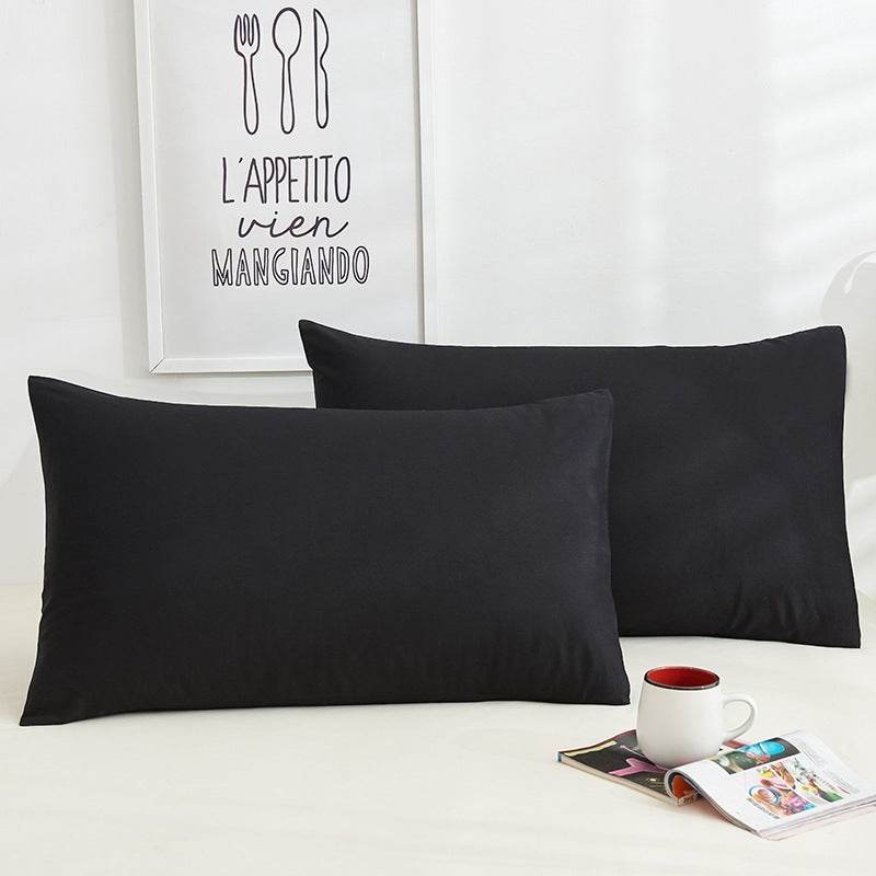 Pure Color Cotton Pillowcases A Pair Of Hotel Hotel Cotton 48X74CM - Mubimart