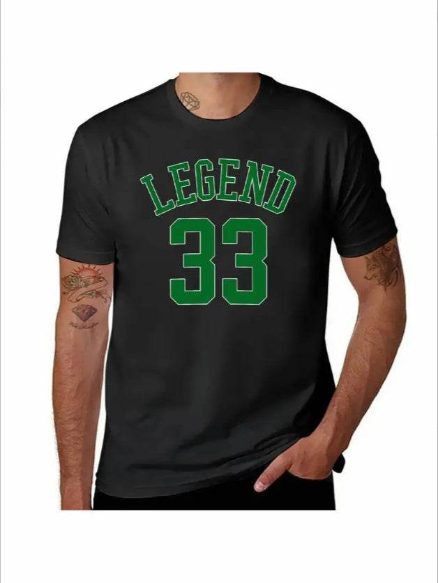 Retro Larry 'Legend' Bird Jersey T-Shirt Cute Tops Plus Sizes Mens Graphic T-shirts Pack - Mubimart