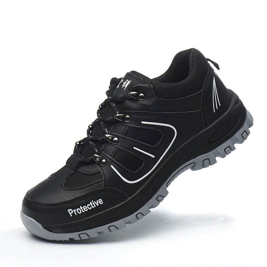 Men's Breathable Mesh Non-slip Steel Toe Safety Shoes - Mubimart