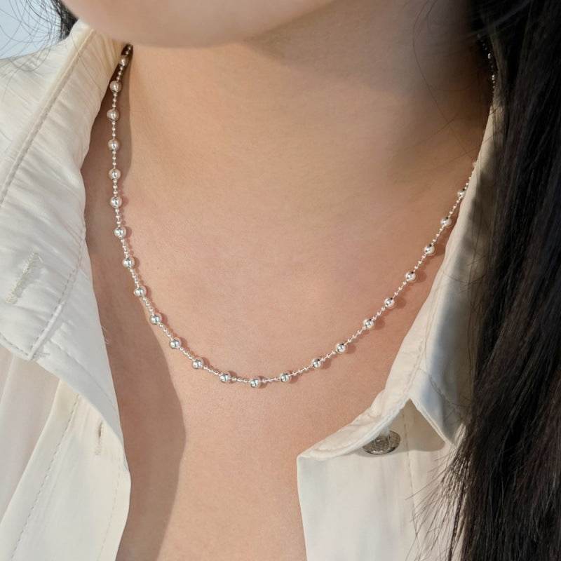925 Sterling Silver Necklace For Women Choker Fashion Special-interest Design Sense Ornament - Mubimart