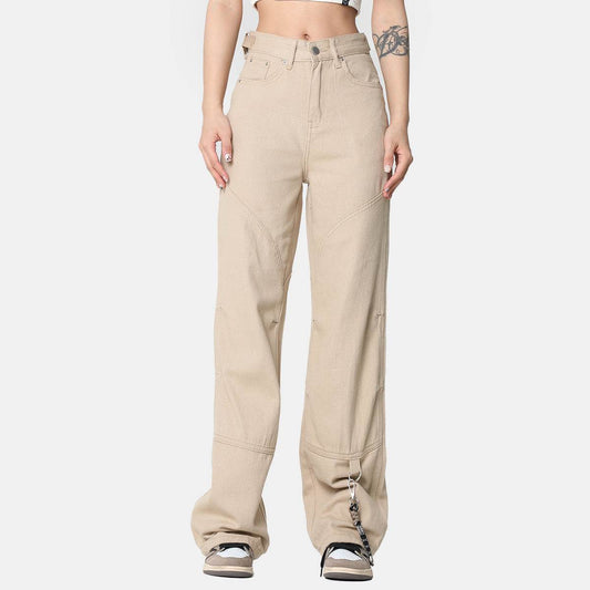 Narrow Design For Men And Women Straight Cargo Pants - Mubimart