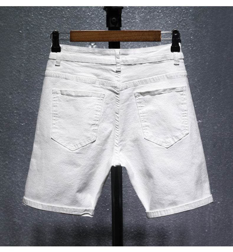 Denim cropped shorts - Mubimart