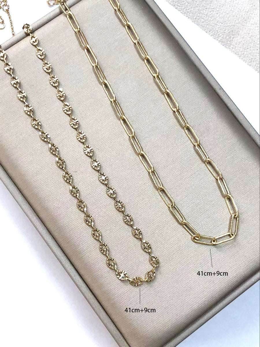 Chunky Gold Necklace For Women Layered Gold Cuban Link Chain Choker Necklace - Mubimart