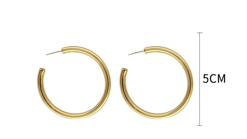 Gold Chunky Hoop Earrings - Mubimart