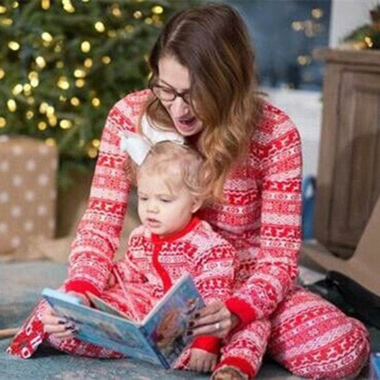 Christmas Parent-child Printed Loungewear Pajamas Set - Mubimart
