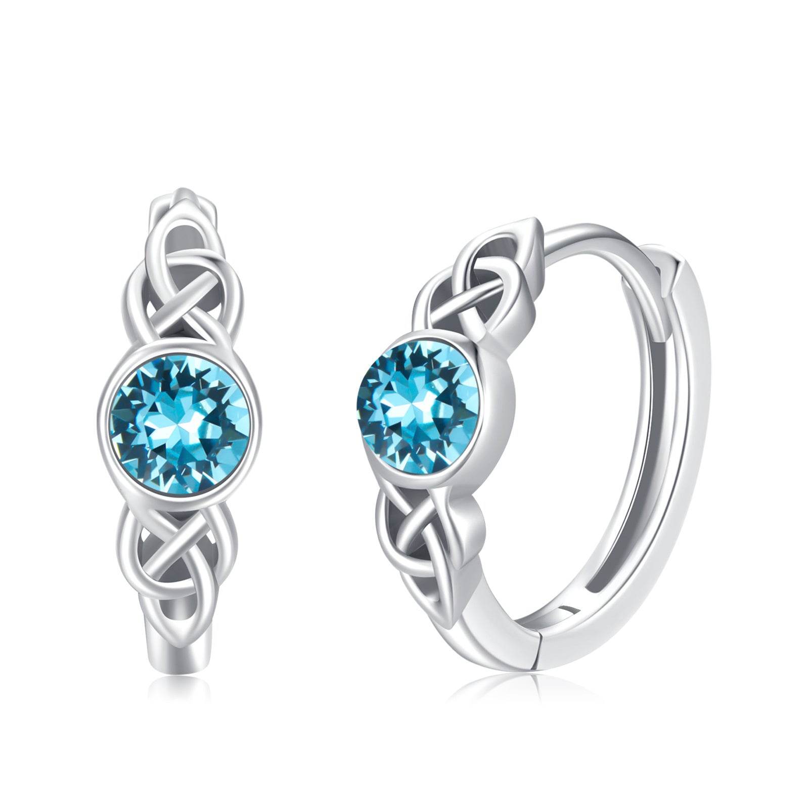 Hypoallergenic Sterling Silver Celtic Moonstone Hoop Earrings As For Women - Mubimart