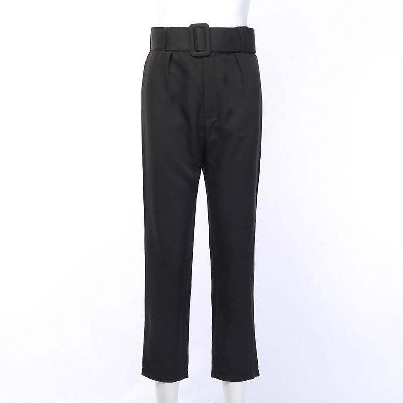 Women's slim Capris with high waist casual pants - Mubimart
