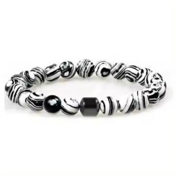 Natural Gemstone Bracelet Vintage Stone Beads Men Women Jewelry - Mubimart