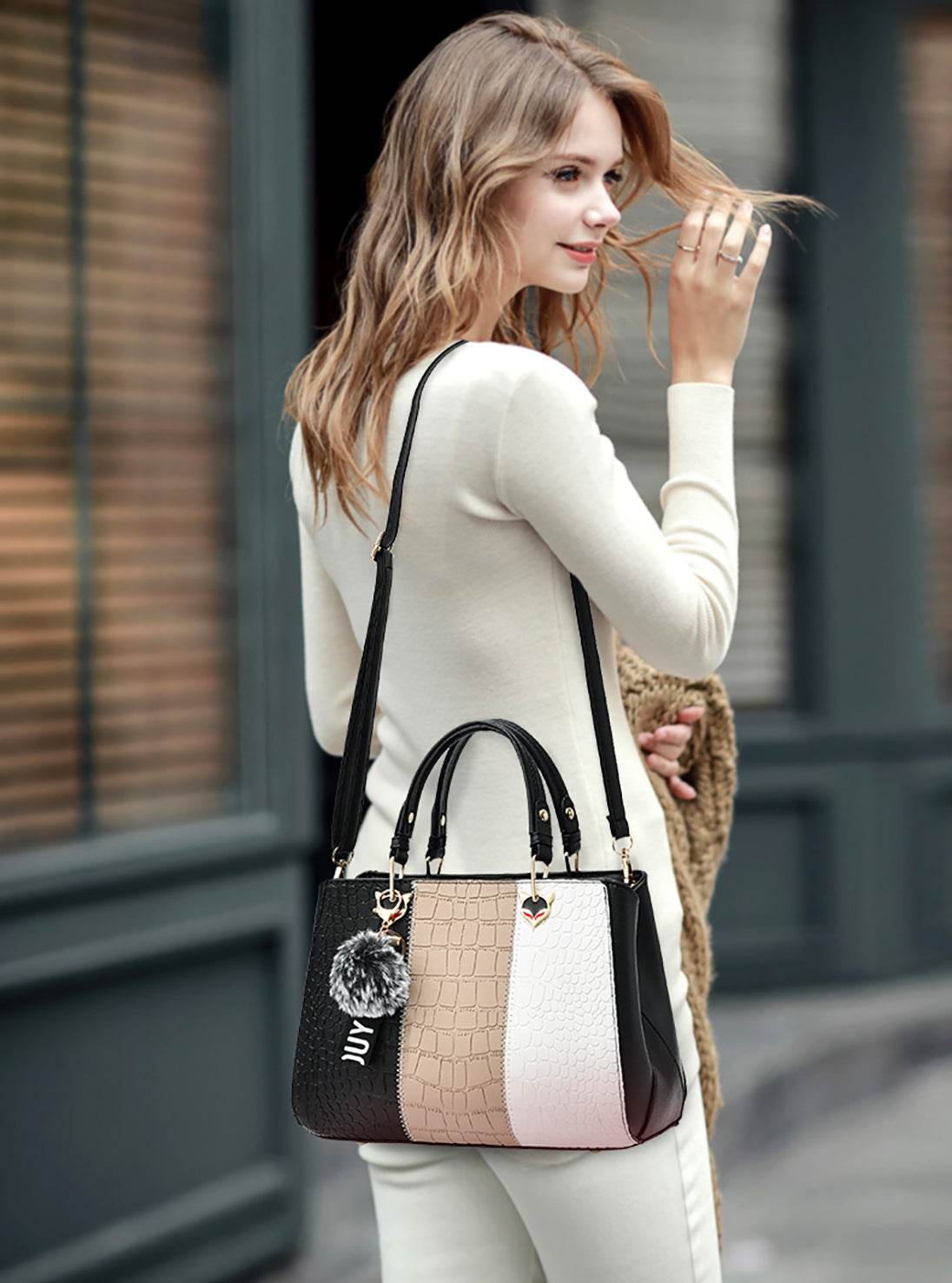 Wave Women Handbags Messenger Bag Ladies Elegant Shoulder Women Tote Bag For Women Lady - Mubimart