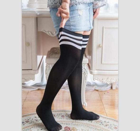 Thigh Socks Plus Size Over-the-knee Women's Fat High-leg Stockings - Mubimart