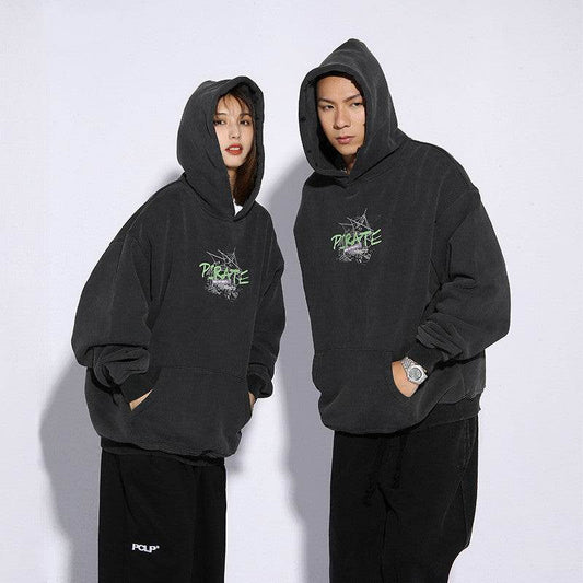 Street Loose Mens And Womens Street Wash Old Sweater - Mubimart