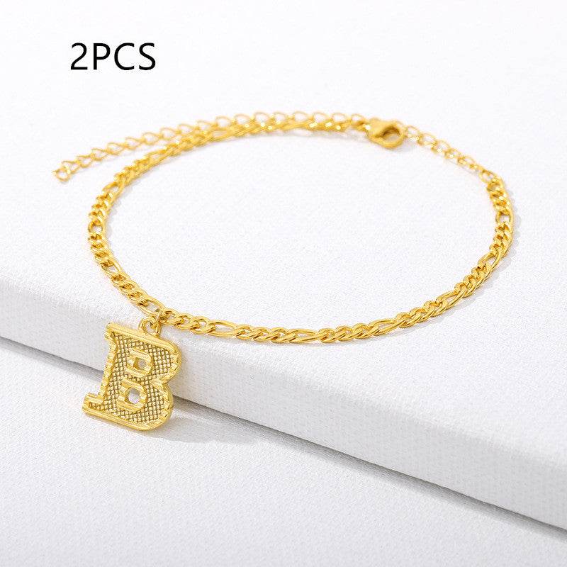 26 English alphabet anklets - Mubimart