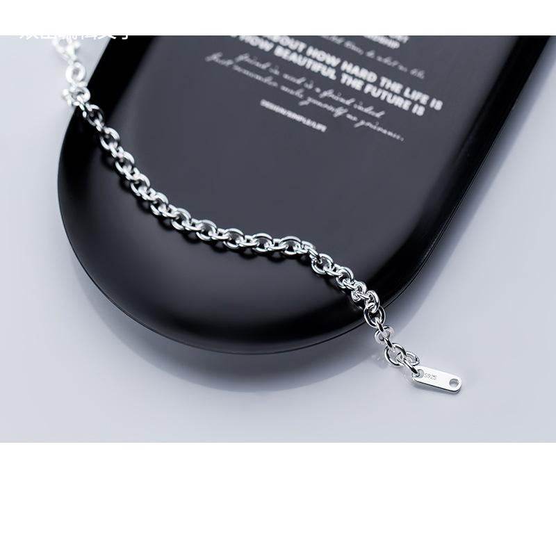 S925 Silver Bracelet Korean Simple Fashion Ankle-strap Buckle Graceful Personality Chain - Mubimart