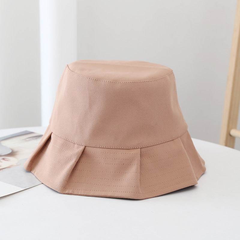 Women Sun Hats Female Summer Solid Bucket Hat Lady Pure Color Panama Cotton Outdoor Fisherman Hat - Mubimart