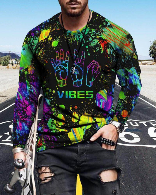 Mens Letter Crew Neck Slim Fit Casual Print T Shirt - Mubimart