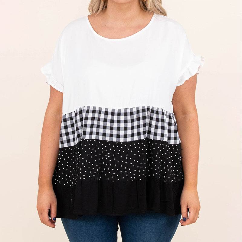 Printing Color Contrast T-shirt For Women - Mubimart