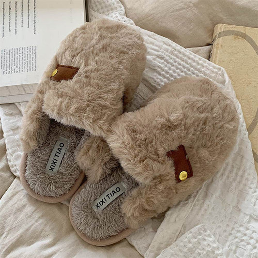Warm Baotou Cotton Slippers For Women - Mubimart