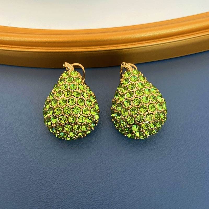 Fruit Earrings Full-jeweled Stud Earrings Women - Mubimart