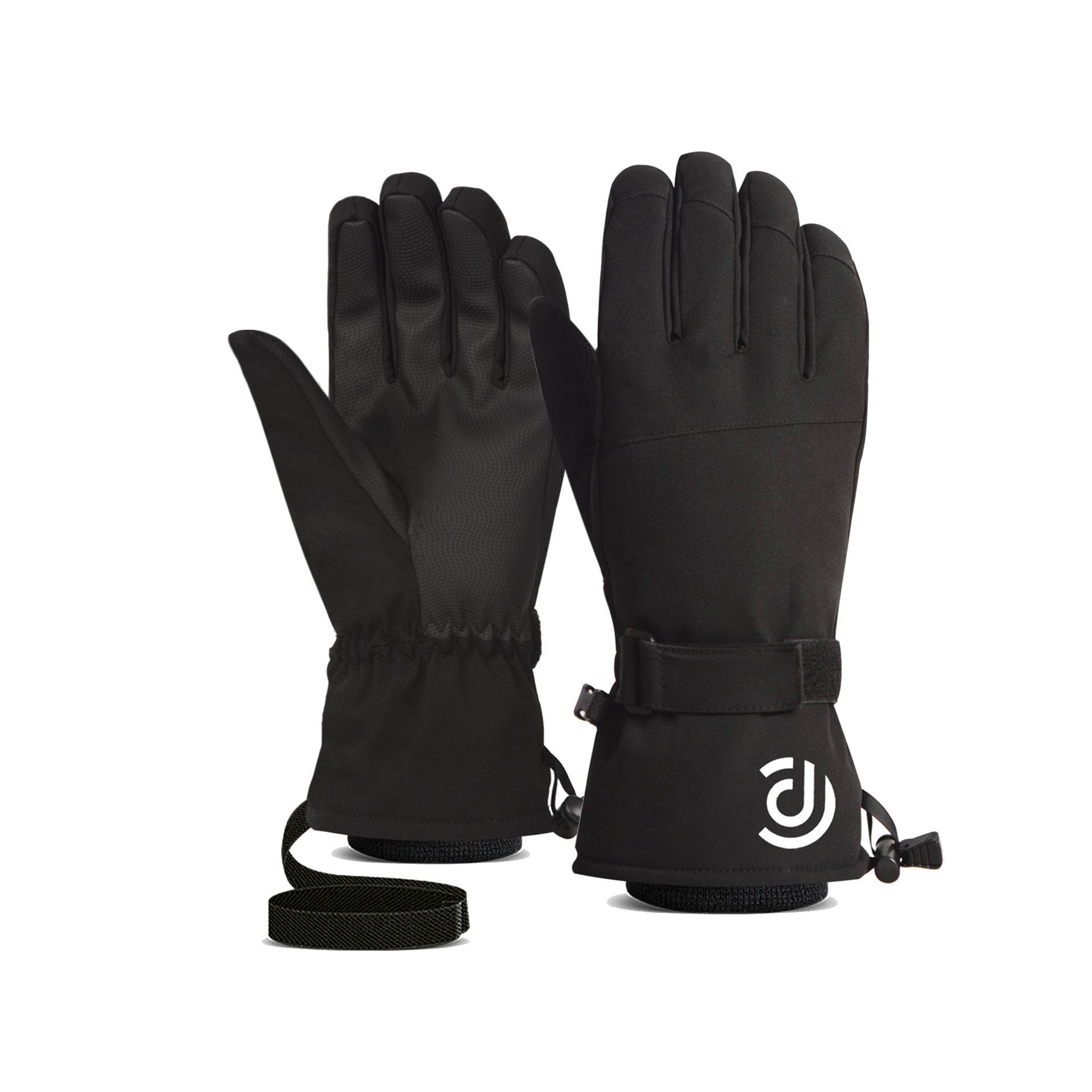 Ski Gloves Men And Women Winter White Warm Cycling Sports Touch Screen Five Fingers - Mubimart
