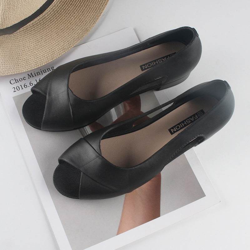 Thick-heeled Sandals, New Work Shoes, Mother Shoes, Fashionable Fish Mouth High Heels - Mubimart