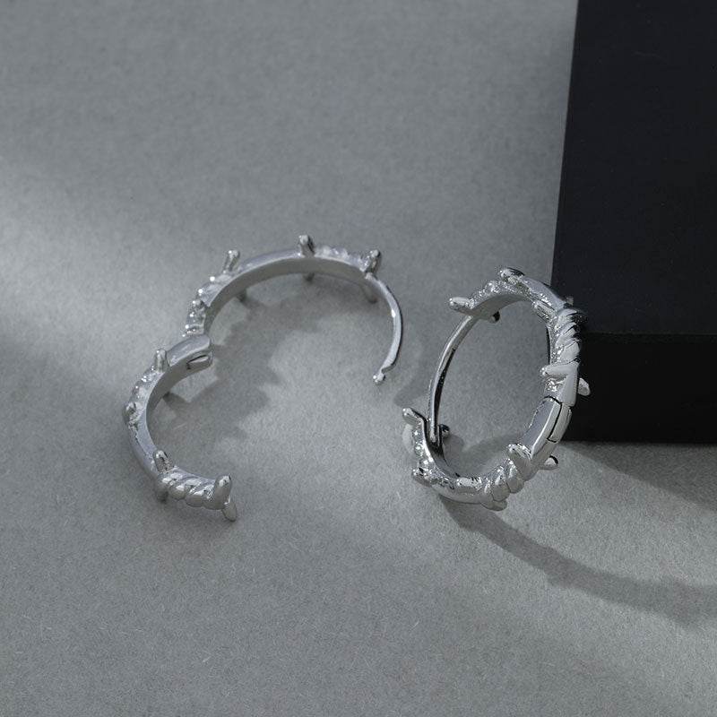 Thorn Plant Ear Clip Earrings For Men - Mubimart