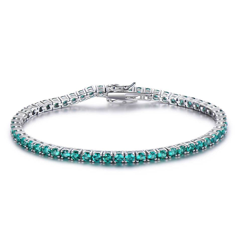Gemstone Girls Fashion Simple Bright Silver Bracelet - Mubimart