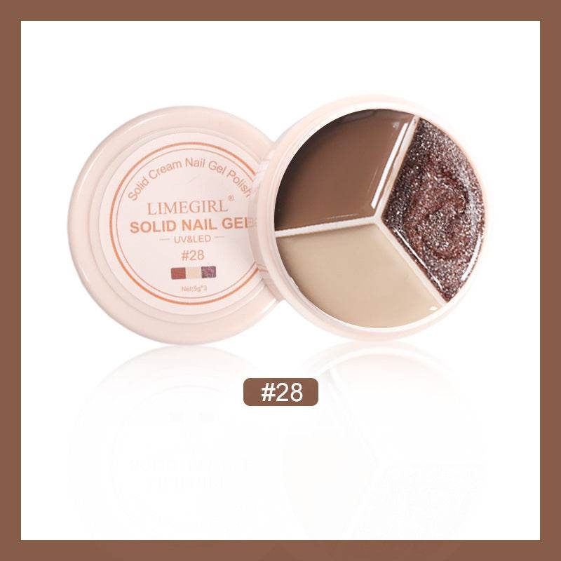Cream Nail Polish Eye Shadow Bag - Mubimart