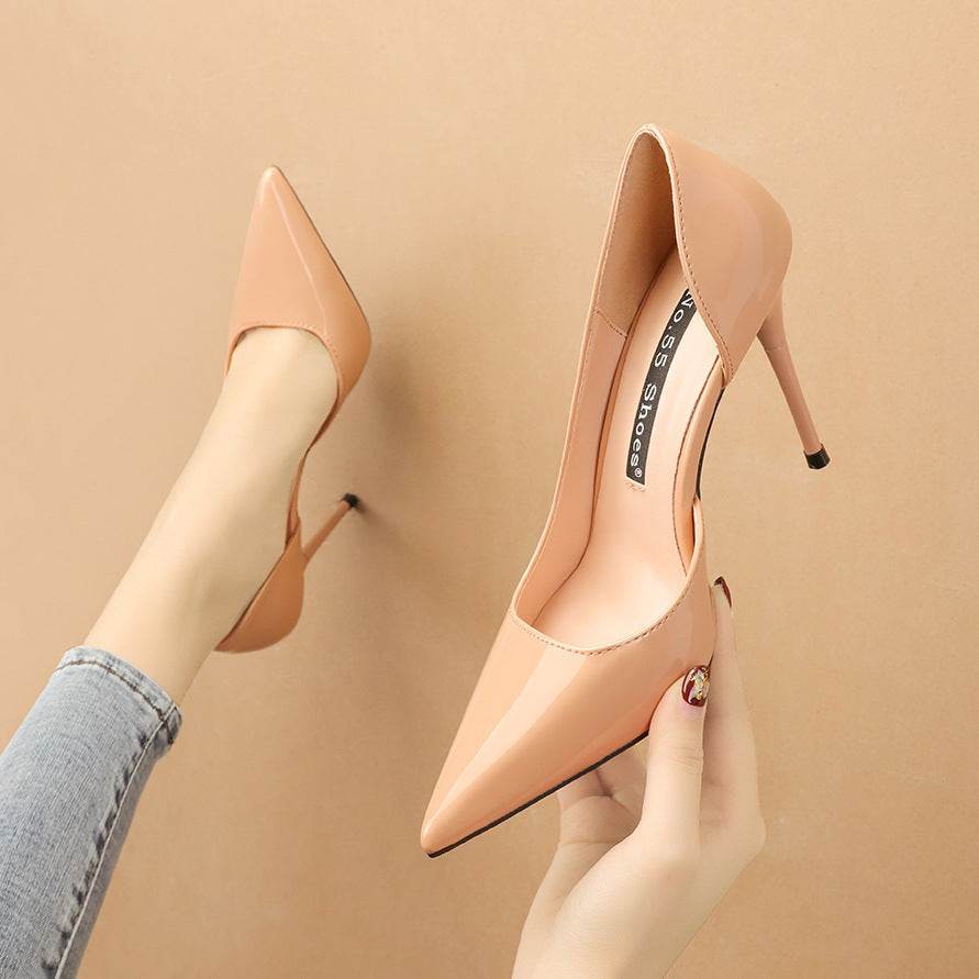 Pointed-toe High-heeled Shoes With Hollow Stilettos - Mubimart