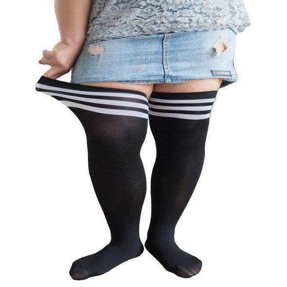Thigh Socks Plus Size Over-the-knee Women's Fat High-leg Stockings - Mubimart