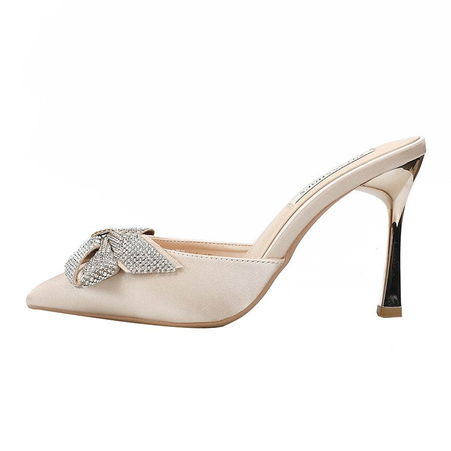 Pointed Toe Pumps Bow Sandals - Mubimart