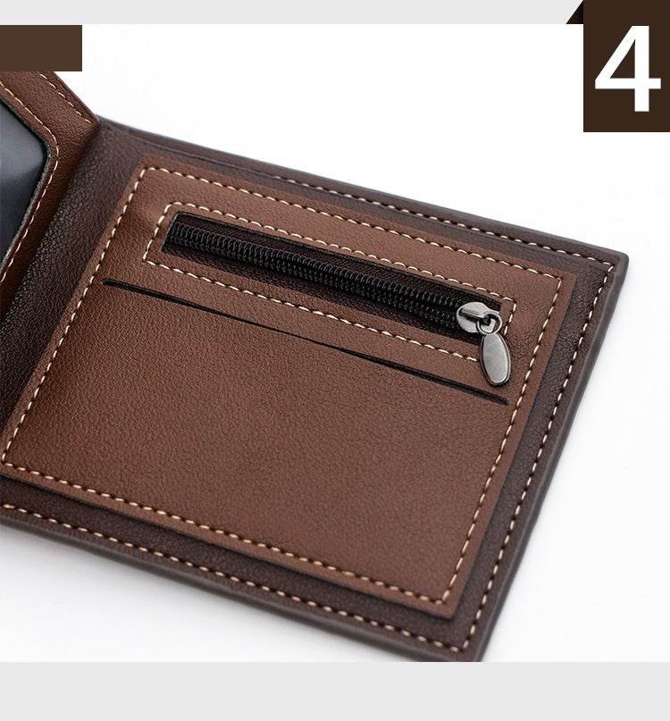 New Personalized Men's Short Wallet Fashion Silk Screen Wallet Men's Frosted Clutch Wallet - Mubimart