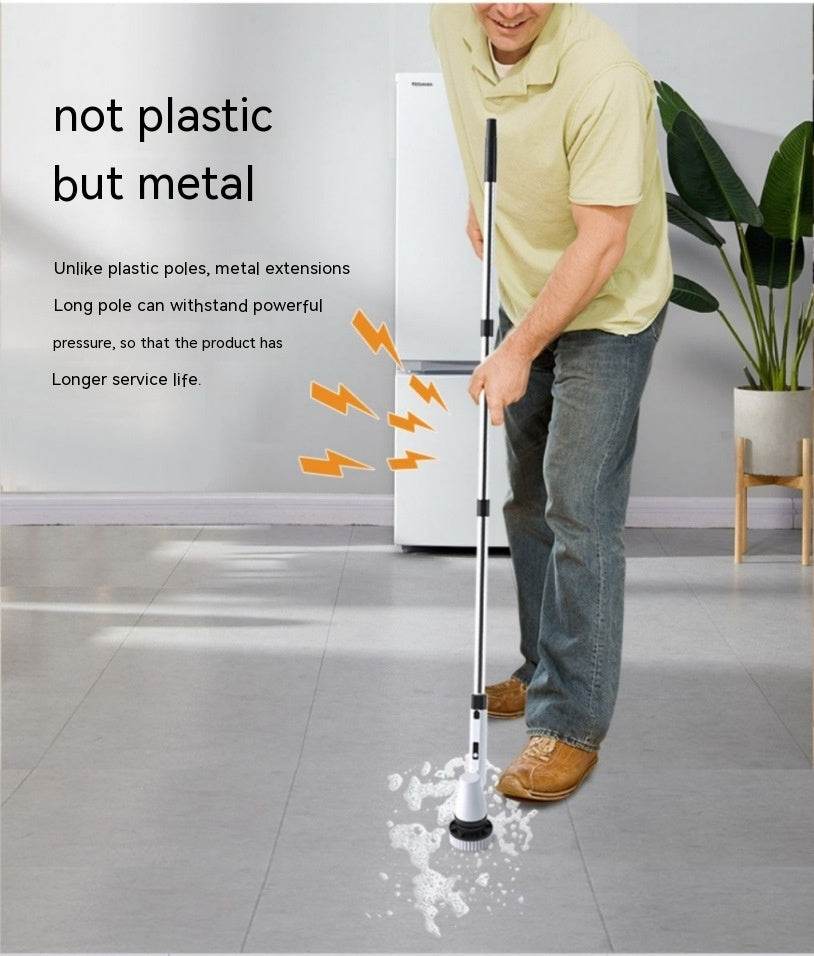 7-in-1 Wireless Cleaning Brush Long Handle Retractable Bathroom Toilet Floor Electric Brush - Mubimart