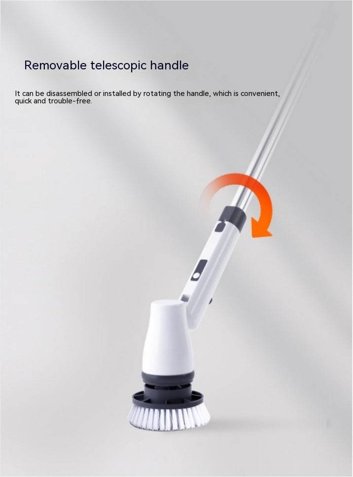 7-in-1 Wireless Cleaning Brush Long Handle Retractable Bathroom Toilet Floor Electric Brush - Mubimart