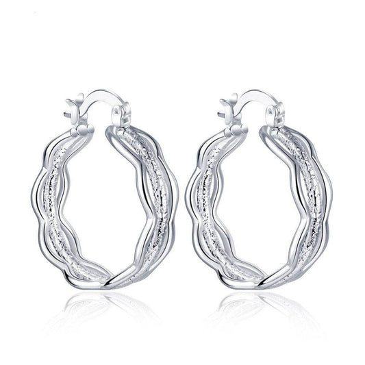 Ripple hoop earrings - Mubimart