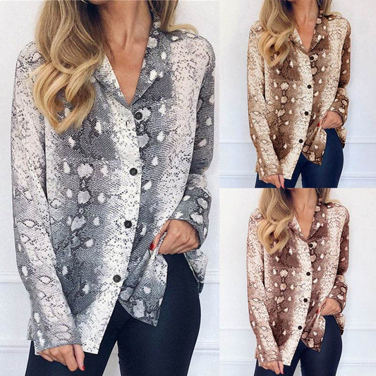 Women Autumn Long Sleeve Shirt Ladies Casual Loose Blouse - Mubimart